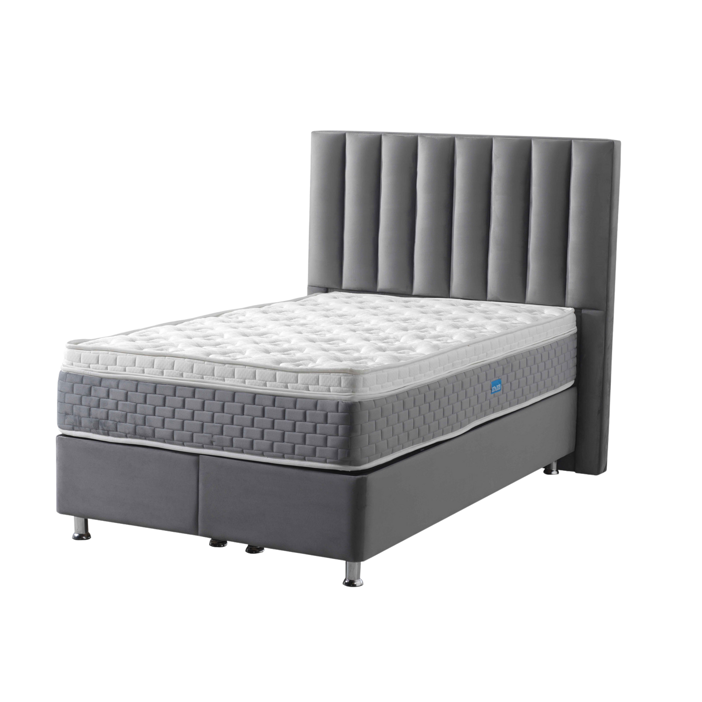 Atlanta | Boxspring met opbergruimte | 90×200 tot 220×220 | Grijs | Meerdere kleuren beschikbaar