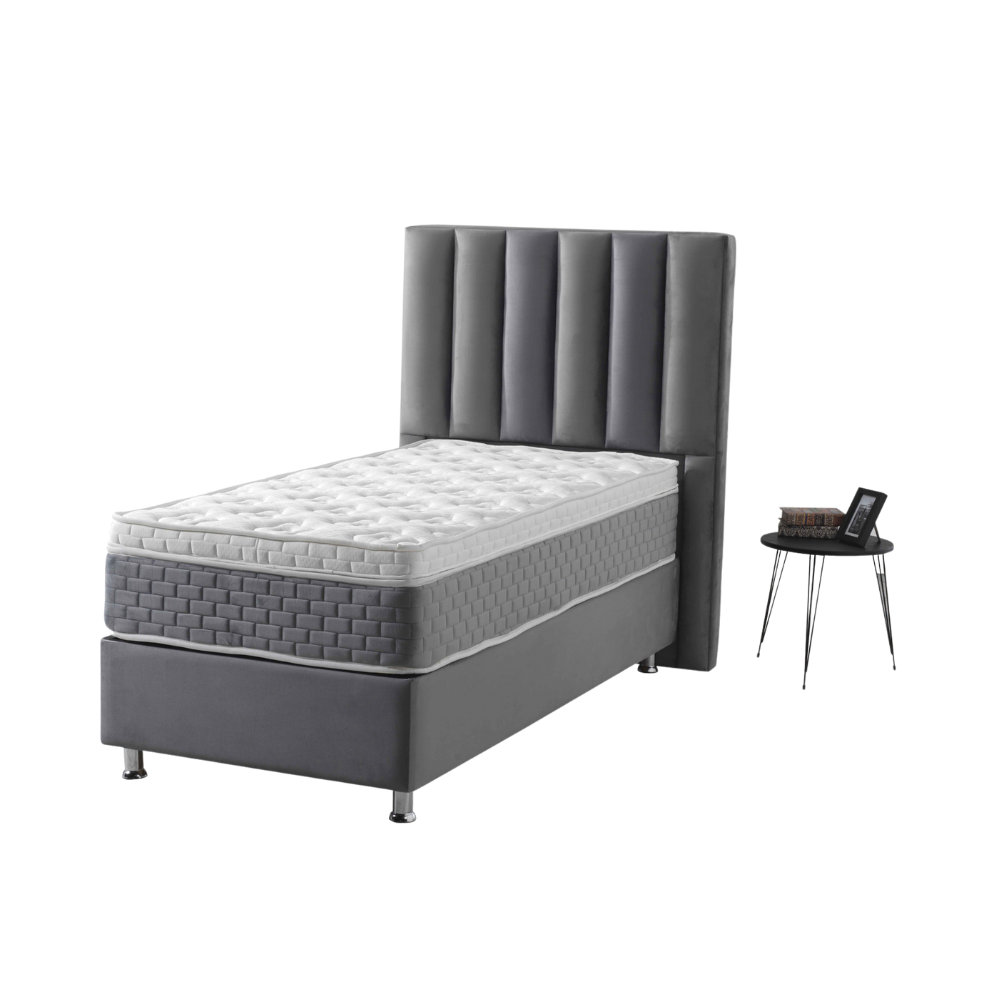 Atlanta | Boxspring met opbergruimte | 90×200 tot 220×220 | Grijs | Meerdere kleuren beschikbaar