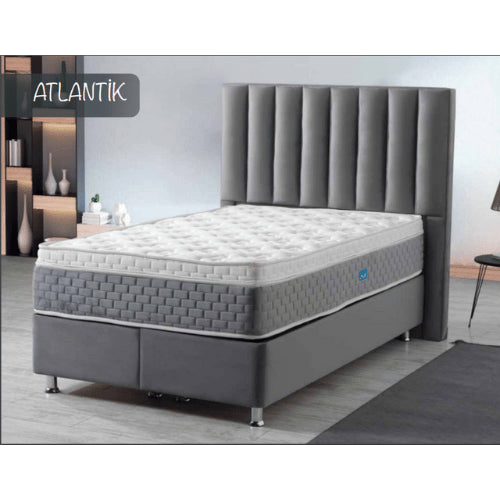 Atlanta | Boxspring met opbergruimte | 90×200 tot 220×220 | Grijs | Meerdere kleuren beschikbaar