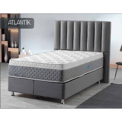 Atlanta | Boxspring met opbergruimte | 90×200 tot 220×220 | Grijs | Meerdere kleuren beschikbaar