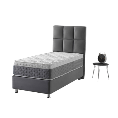 Ancona | Boxspring met opbergruimte | 90×200 tot 220×220 | Antraciet/Grijs | Meerdere kleuren beschikbaar