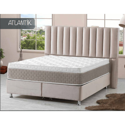Atlanta | Boxspring met opbergruimte | 90×200 tot 220×220 | Taupe | Meerdere kleuren beschikbaar