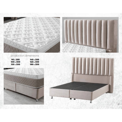 Atlanta | Boxspring met opbergruimte | 90×200 tot 220×220 | Taupe | Meerdere kleuren beschikbaar