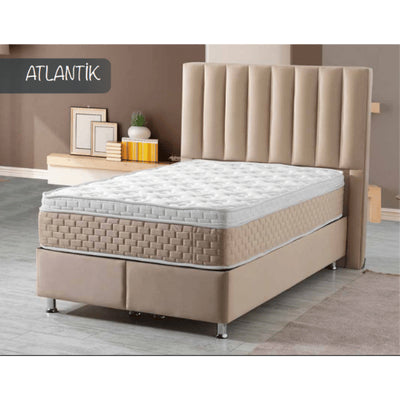 Atlanta | Boxspring met opbergruimte | 90×200 tot 220×220 | Taupe | Meerdere kleuren beschikbaar