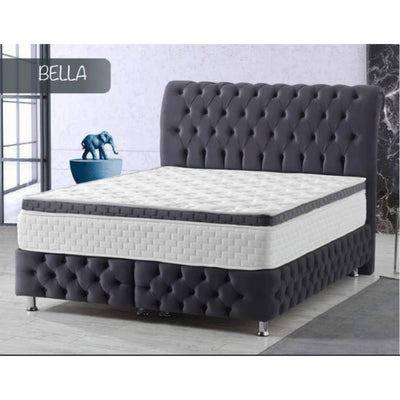 Bella | Boxspring met opbergruimte | 90×200 tot 180×200 | Zwart | Meerdere kleuren beschikbaar
