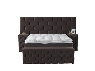 HONEY Velvet brown | Box spring | Brown | Wide HB | 140×200 to 200×200 |