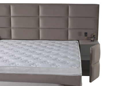 BOSTON Velvet taupe | Boxspring met opbergruimte | 140×200 tot 200×220 | Taupe | Breed HB | Meerdere kleuren beschikbaar