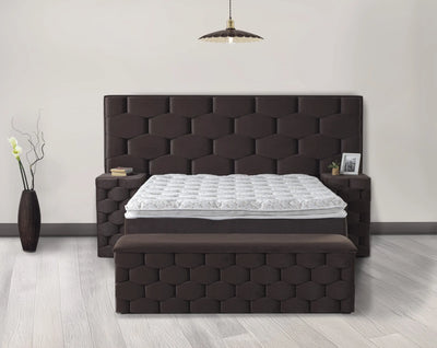 HONEY Velvet brown | Box spring | Brown | Wide HB | 140×200 to 200×200 |