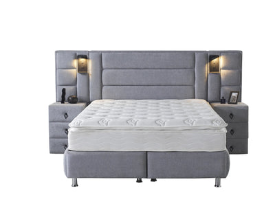 VENETIA | Box spring | Grey | Wide HB | 140×200 to 200×200 | l