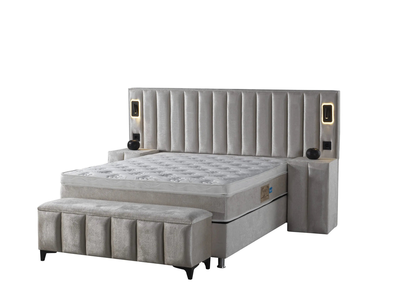 ATLANTIS | Boxspring | Beige | Breed HB | 140×200 tot 200×200 | Subtiele luxe
