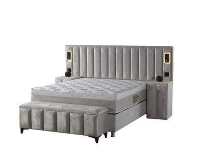 ATLANTIS | Boxspring | Beige | Breed HB | 140×200 tot 200×200 | Subtiele luxe