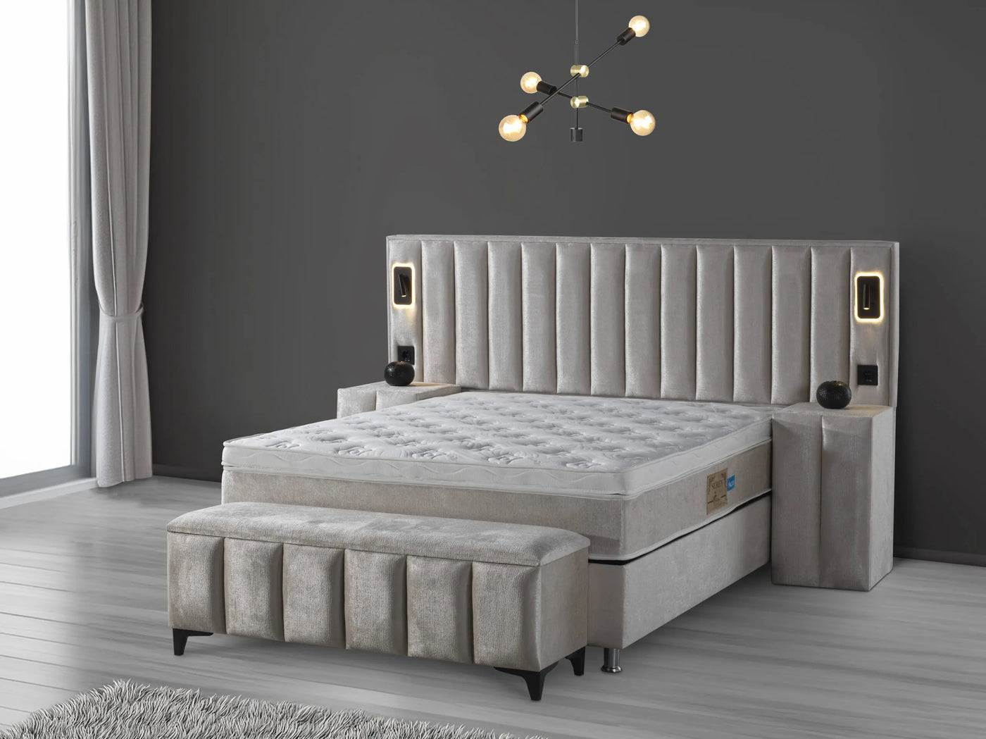 ATLANTIS | Boxspring | Beige | Breed HB | 140×200 tot 200×200 | Subtiele luxe