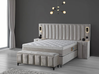 ATLANTIS | Boxspring | Beige | Breed HB | 140×200 tot 200×200 | Subtiele luxe