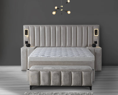 ATLANTIS | Boxspring | Beige | Breed HB | 140×200 tot 200×200 | Subtiele luxe