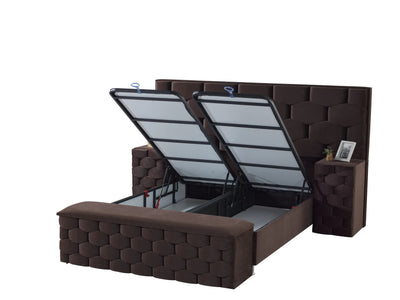HONEY Velvet brown | Box spring | Brown | Wide HB | 140×200 to 200×200 |