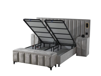 ATLANTIS | Boxspring | Beige | Breed HB | 140×200 tot 200×200 | Subtiele luxe