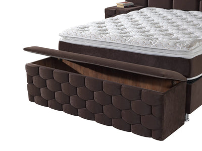 HONEY Velvet brown | Box spring | Brown | Wide HB | 140×200 to 200×200 |