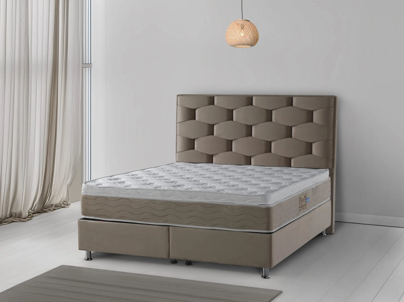 HONEY Velvet lichtbruin | Boxspring met Opbergruimte | Nu in de Uitverkoop