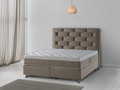 HONEY Velvet lichtbruin | Boxspring met Opbergruimte | Nu in de Uitverkoop