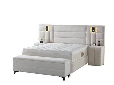 SOFIA | Boxspring | Beige/Off-white | 140×200 to 200×200 | Wide HB | Various colours and sizes available