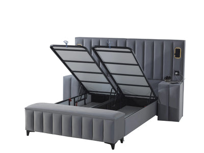 ATLANTIS | Boxspring | Grijs | Breed HB | 140×200 tot 200×200 | Moderne uitstraling