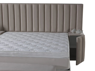 ATLANTA | Boxspring met opbergruimte | 140×200 tot 200×220 | Beige | Breed HB | Meerdere kleuren beschikbaar
