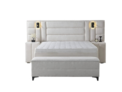 SOFIA | Boxspring | Beige/Off-white | 140×200 to 200×200 | Wide HB | Various colours and sizes available