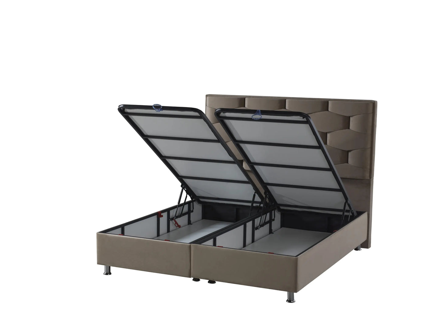 HONEY Velvet lichtbruin | Boxspring met Opbergruimte | Nu in de Uitverkoop