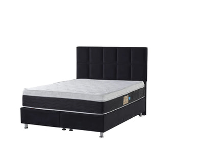 ANCONA Velvet zwart | Boxspring met opbergruimte | 90×200 tot 220×220 | Zwart | Meerdere kleuren beschikbaar
