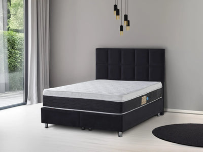 ANCONA Velvet zwart | Boxspring met opbergruimte | 90×200 tot 220×220 | Zwart | Meerdere kleuren beschikbaar