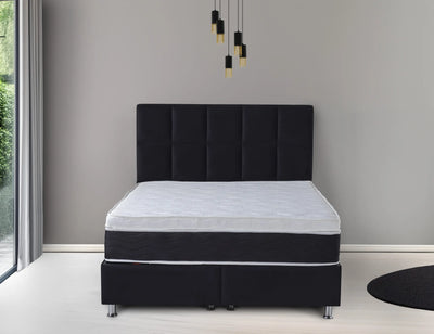 ANCONA Velvet zwart | Boxspring met opbergruimte | 90×200 tot 220×220 | Zwart | Meerdere kleuren beschikbaar