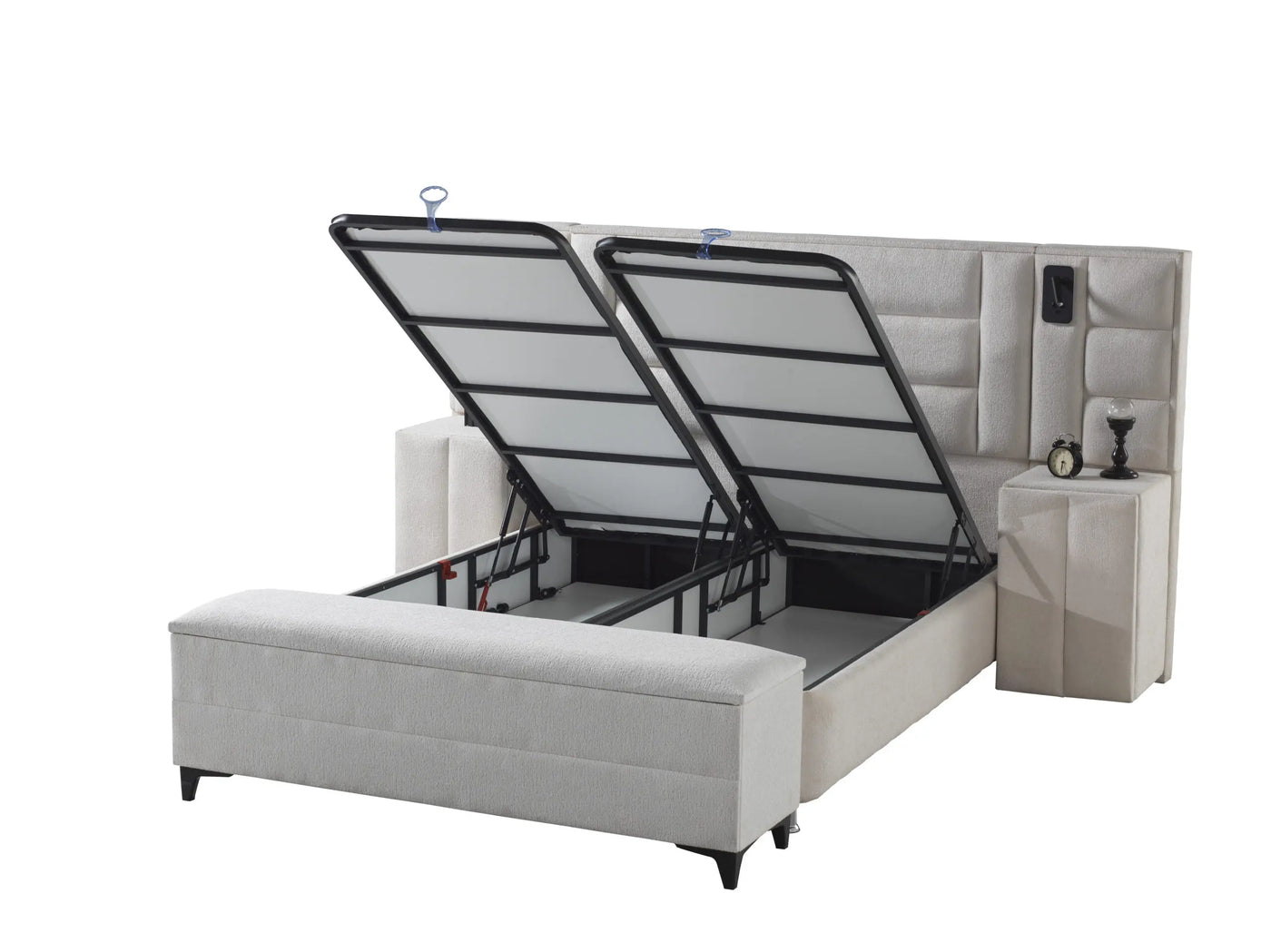 SOFIA | Boxspring | Beige/Off-white | 140×200 to 200×200 | Wide HB | Various colours and sizes available