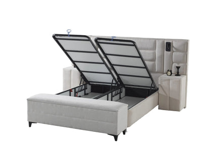 SOFIA | Boxspring | Beige/Off-white | 140×200 to 200×200 | Wide HB | Various colours and sizes available
