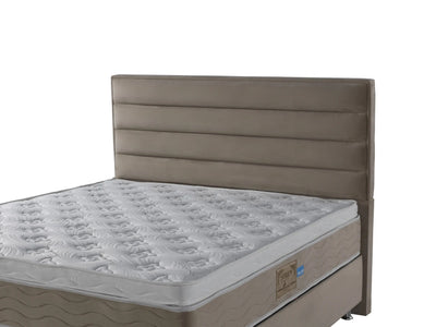 Lory Velvet | Box spring with storage space | taupe/light brown | from 90×200 to 220×200