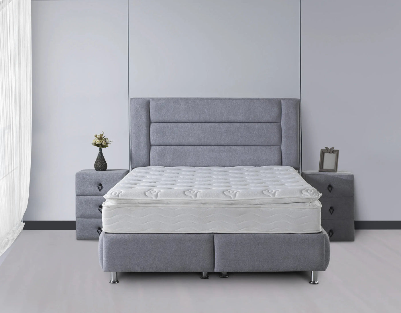Venice Velvet Grey | Luxury Boxspring in Sale | Multiple options