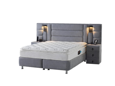 VENETIA | Box spring | Grey | Wide HB | 140×200 to 200×200 | l
