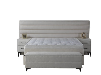 Lory | Box spring with storage space | 140×200 to 200×200 | White | Wide HB | Multiple colours available