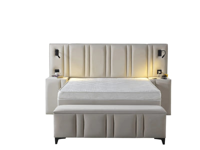 SHERATON | Boxspring | Beige | 140×200 to 200×200 | Luxurious classic design