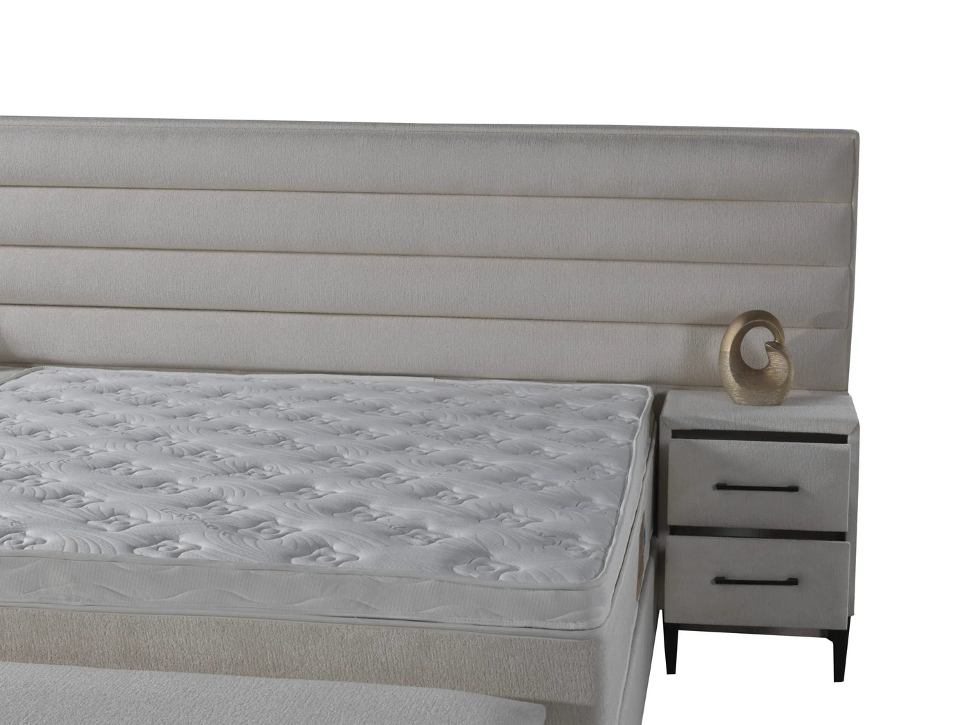 Lory | Box spring with storage space | 140×200 to 200×200 | White | Wide HB | Multiple colours available