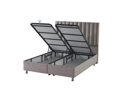 ATLANTA Beige hoofdbord gelijklopend met bed | Luxe Boxspring Sale | Verschillende afmetingen