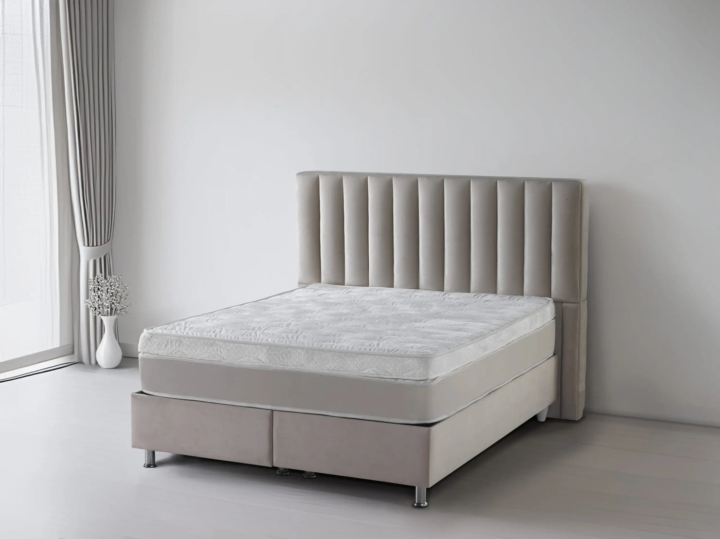 ATLANTA Velvet beige | Boxspring met opbergruimte | 90×200 tot 220×220 | Beige | Meerdere kleuren beschikbaar