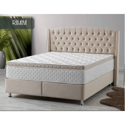 Rimini | Box spring with storage space | 140×200 to 180×200 | Beige | Multiple colours available 