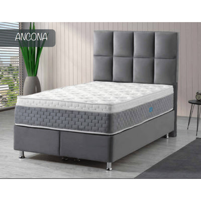Ancona | Boxspring met opbergruimte | 90×200 tot 220×220 | Antraciet/Grijs | Meerdere kleuren beschikbaar
