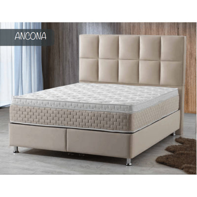 Ancona | Boxspring met opbergruimte | 90×200 tot 220×220 | Beige | Meerdere kleuren beschikbaar