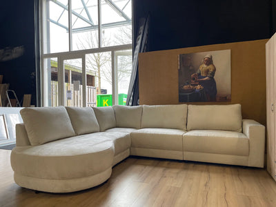 Mystic | Hoekbank met ronde lounge | 310×260 – Beige | Meerdere kleuren beschikbaar