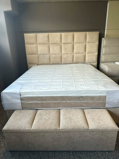 Ancona | Boxsping | Lichtrbruin | met opbergruimte 140×200 tot 200×200