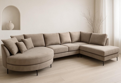 Laura | U-bank | 140x425x235  | Meerdere kleuren beschikbaar