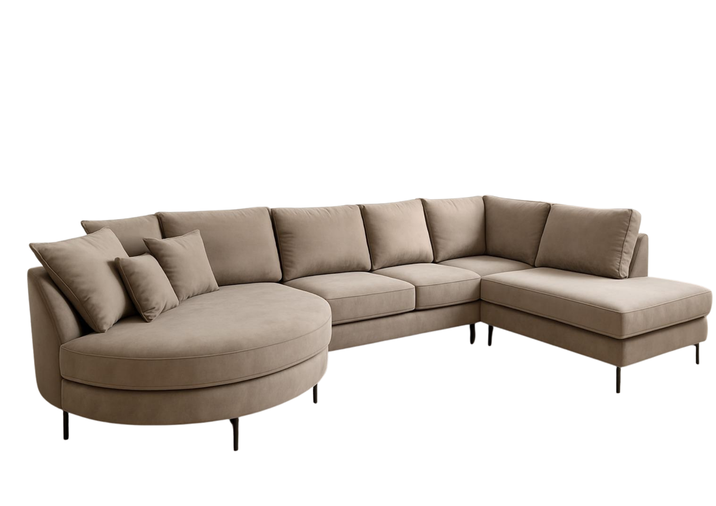 Laura | U-bank | 140x425x235  | Meerdere kleuren beschikbaar