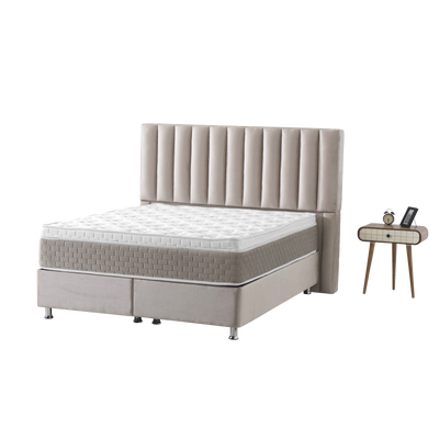Atlanta | Boxspring met opbergruimte | 90×200 tot 220×220 | Taupe | Meerdere kleuren beschikbaar