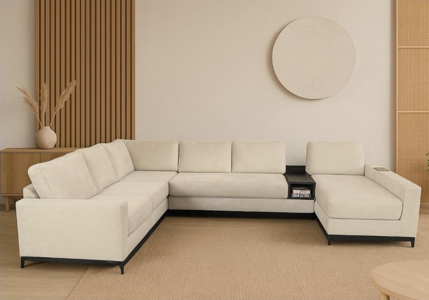 Romano Groot | U-bank | 250x365x165 – Beige | Meerdere kleuren beschikbaar